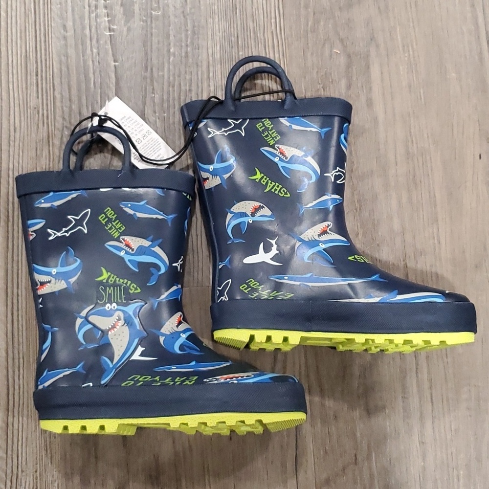 K Komforme Shark Smile Rainboots Size 9